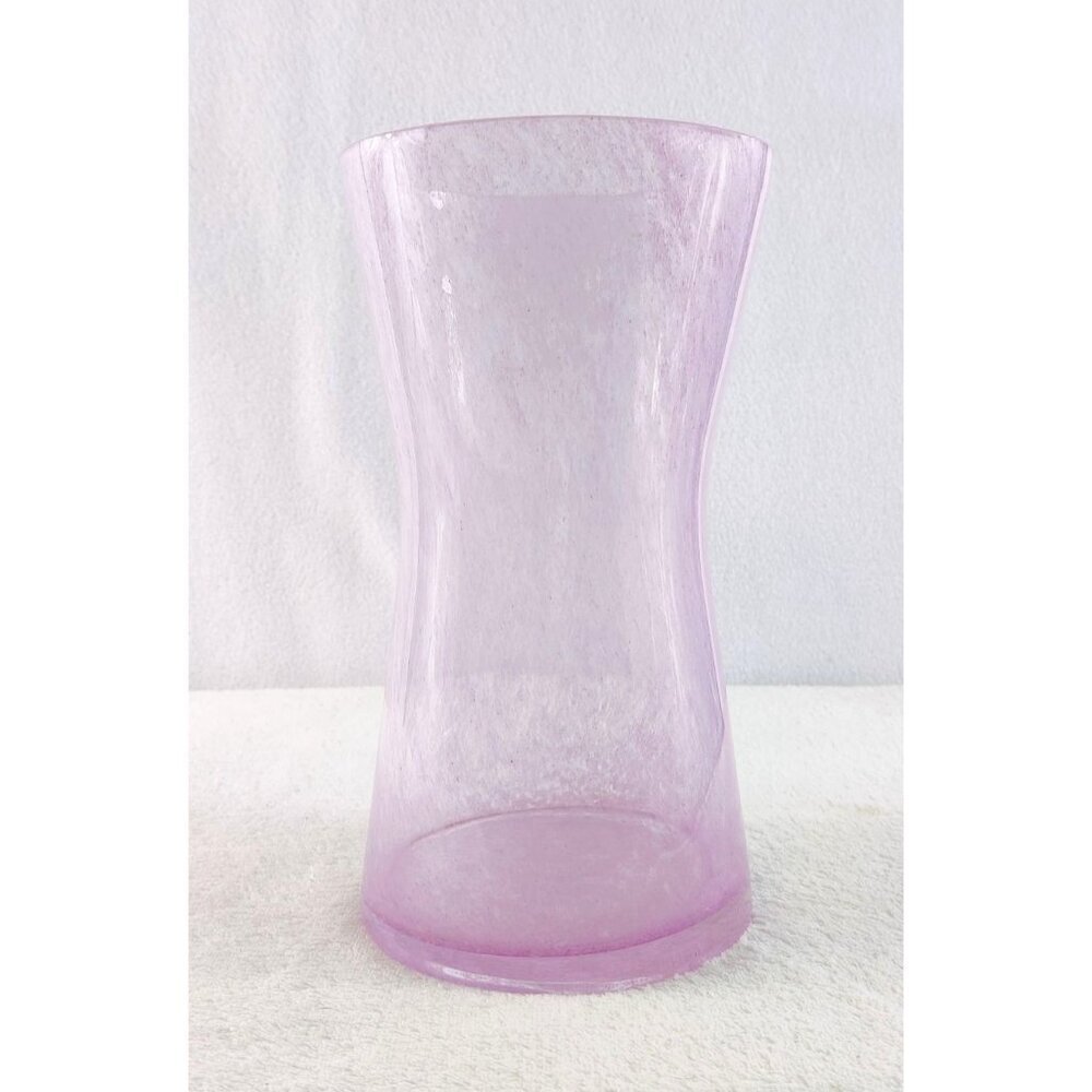 Hourglass Vase Glass Swirl Speckled Lilac H8.25"xW4.5" FTD Spring Milky Effect